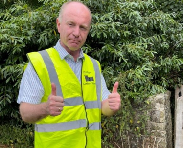 Marco Longhi MP with collected litter