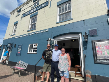 Marco Longhi MP at the Red Lion pub in Sedgley at the Bull Ring